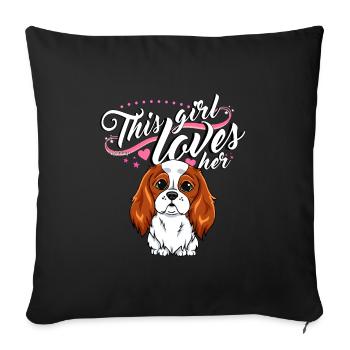 Cavalier Girl 3 - Housse de coussin décorative 45 x 45 cm - noir - Devant