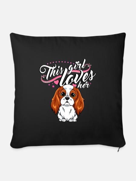 Cavalier Girl 3 - Sofa pillowcase 17,3'' x 17,3'' (45 x 45 cm) - black