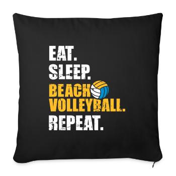 Beachvolleyball - Sofakissenbezug 45 x 45 cm - Schwarz - Vorne