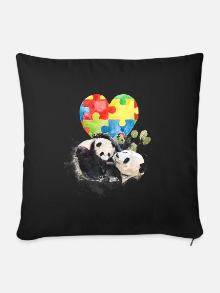 Panda Bunt Autismus Anders sein - Sofakissenbezug 45 x 45 cm - Schwarz