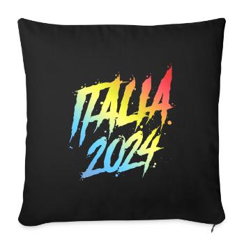 L’équipe des fêtes colorées d’Italia 2024 - Housse de coussin décorative 45 x 45 cm - noir - Devant