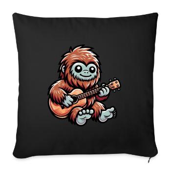 Bigfoot jouant de la guitare - Housse de coussin décorative 45 x 45 cm - noir - Devant