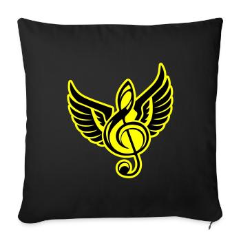 clef symbol grand piano - Sofa pillowcase 17,3'' x 17,3'' (45 x 45 cm) - black - Front