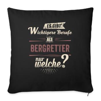 Wichtigere Berufe als - Bergretter - rot retro - - Sofa pillowcase 17,3'' x 17,3'' (45 x 45 cm) - black - Front