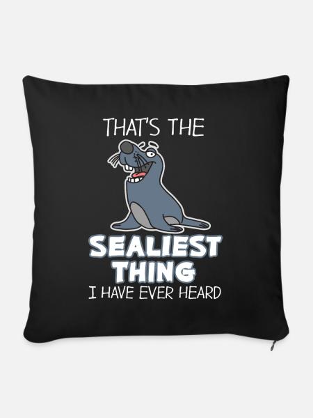 Seehund - Sofakissenbezug 45 x 45 cm - Schwarz
