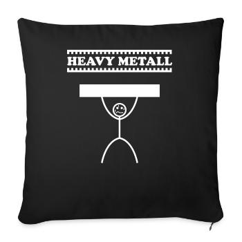 Métal lourd / métal lourd - Housse de coussin décorative 45 x 45 cm - noir - Devant