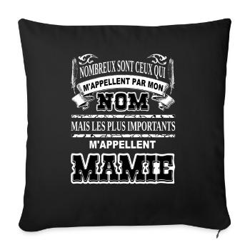 Meilleure grand-mère mamy cadeau humour mamie - Housse de coussin décorative 45 x 45 cm - noir - Devant
