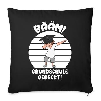 Abschluss 2026 Bääm Abschied Grundschule gerockt - Sofakissenbezug 45 x 45 cm - Schwarz - Vorne