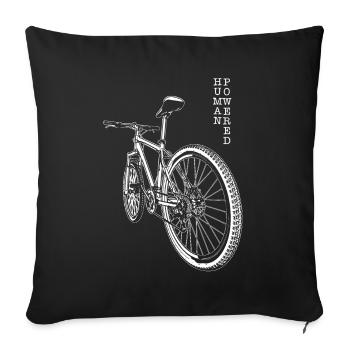 Mountainbike T-Shirt würdigt menschliche Ausdauer. - Sofakissenbezug 45 x 45 cm - Schwarz - Vorne