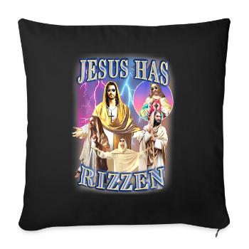 Jesus Has Rizzen - He Is Rizzen Jesus Rizz - Housse de coussin décorative 45 x 45 cm - noir - Devant