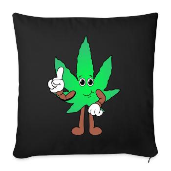 Der Bloom - Weed Cannabis Stoned Hanf Marihuana - Sofakissenbezug 45 x 45 cm - Schwarz - Vorne