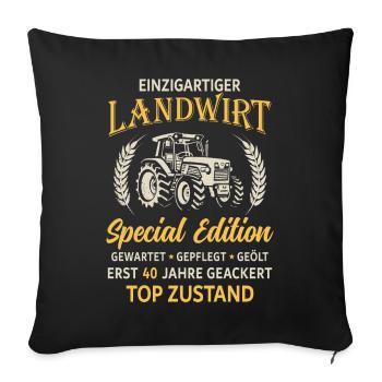 40. Geburtstag Landwirt Traktor Bauer - Sofakissenbezug 45 x 45 cm - Schwarz - Vorne