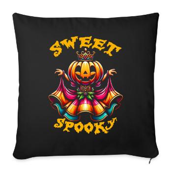 Princesse citrouille d’Halloween avec robe colorée - Housse de coussin décorative 45 x 45 cm - noir - Devant