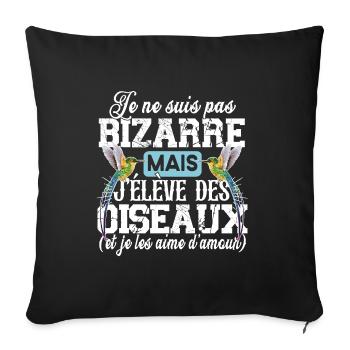 Oiseau Animal Bec Cadeau Humour Moineau Mésange - Housse de coussin décorative 45 x 45 cm - noir - Devant