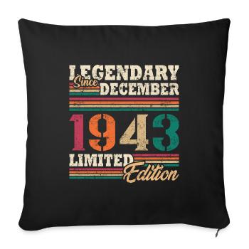 Légendaire Décembre 1943 édition limitée - Housse de coussin décorative 45 x 45 cm - noir - Devant