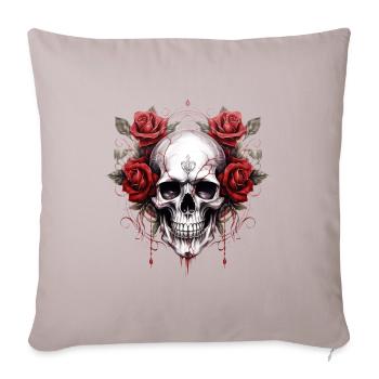 Gothic Skull Roses Art Graphic Fashion - Sofa pillowcase 17,3'' x 17,3'' (45 x 45 cm) - light taupe - Front