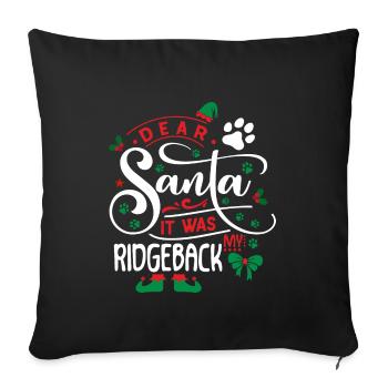 Weihnachten Santa Clause Hund Ridgeback - Sofakissenbezug 45 x 45 cm - Schwarz - Vorne