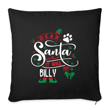 Weihnachten Santa Hunderasse Billy - Sofakissenbezug 45 x 45 cm - Schwarz - Vorne