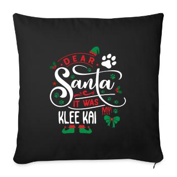 Santa Weihnachten Hund Klee Kai - Sofakissenbezug 45 x 45 cm - Schwarz - Vorne