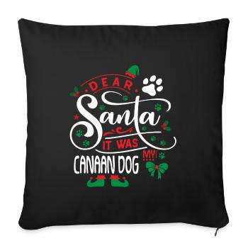 Weihnachten Weihnachtsmann Hund Canaan Dog - Sofakissenbezug 45 x 45 cm - Schwarz - Vorne