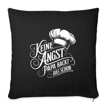 Papa backt das schon. Unser Papa ist Bäcker - Sofakissenbezug 45 x 45 cm - Schwarz - Vorne