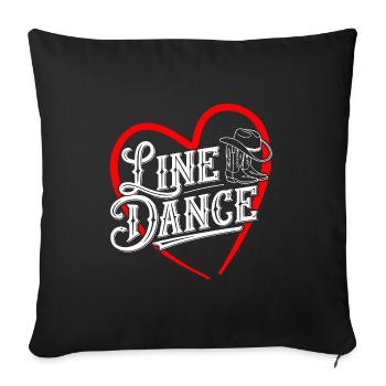 Line Dance was sonst? Line Dancing Training - Sofakissenbezug 45 x 45 cm - Schwarz - Vorne