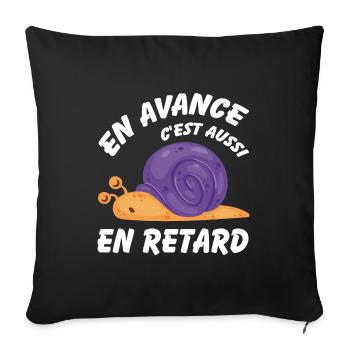 En avance c'est aussi en retard - Housse de coussin décorative 45 x 45 cm - noir - Devant