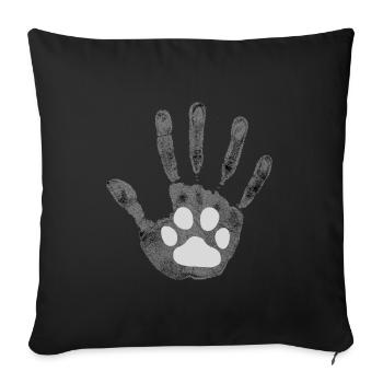 Chien Humain High five - Housse de coussin décorative 45 x 45 cm - noir - Devant