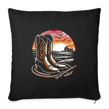 Line Dance Boots with Lasso - I Love Line Danc - Sofa pillowcase 17,3'' x 17,3'' (45 x 45 cm) - black - Front