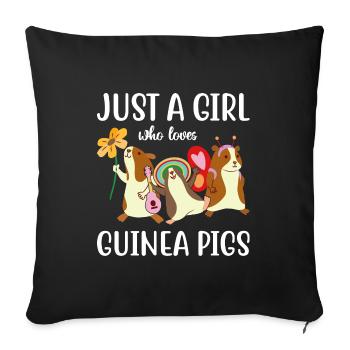 Just A Girl Who Loves Guinea Pigs - Sofa pillowcase 17,3'' x 17,3'' (45 x 45 cm) - black - Front