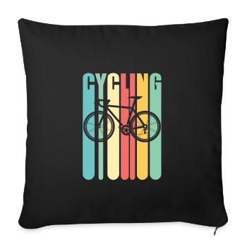 Cyclist Cycling Retro Vintage - Sofa pillowcase 17,3'' x 17,3'' (45 x 45 cm) - black - Front