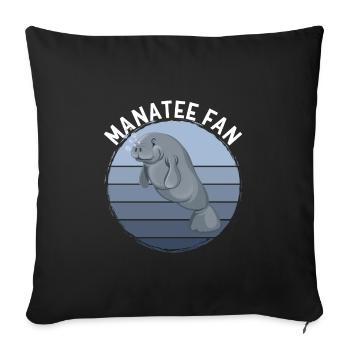 Manatee Fan - Sofa pillowcase 17,3'' x 17,3'' (45 x 45 cm) - black - Front