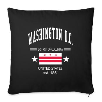 Washington DC - Sofakissenbezug 45 x 45 cm - Schwarz - Vorne