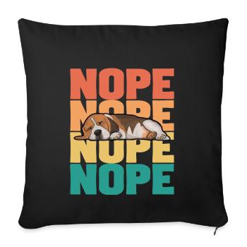 Beagle Dog Nope - Sofa pillowcase 17,3'' x 17,3'' (45 x 45 cm) - black - Front