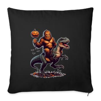 Halloween Bigfoot Riding A T Rex Dinosaur - Sofa pillowcase 17,3'' x 17,3'' (45 x 45 cm) - black - Front