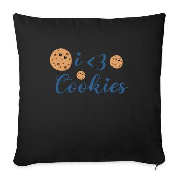 i love cookies - Sofakissenbezug 45 x 45 cm - Schwarz - Vorne