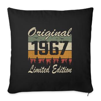 Vintage Anniversaire Idée Cadeau Original 1967 - Housse de coussin décorative 45 x 45 cm - noir - Devant