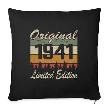 Vintage Anniversaire Idée Cadeau Original 1941 - Housse de coussin décorative 45 x 45 cm - noir - Devant