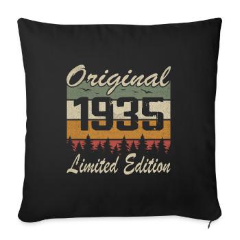 Vintage Anniversaire Idée Cadeau Original 1935 - Housse de coussin décorative 45 x 45 cm - noir - Devant