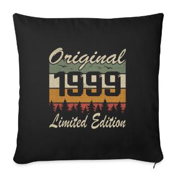 Vintage Geburtstag Original Geschenkidee 1999 - Sofakissenbezug 45 x 45 cm - Schwarz - Vorne
