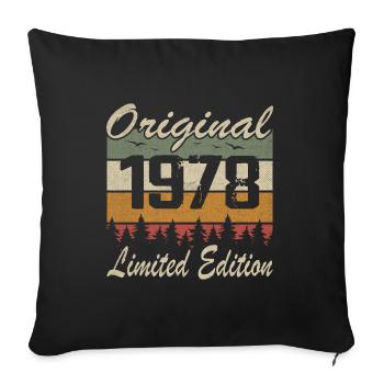 Vintage Anniversaire Idée Cadeau Original 1978 - Housse de coussin décorative 45 x 45 cm - noir - Devant