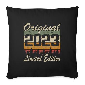 Vintage-Geburtstag originelle Geschenkidee 2023 - Sofakissenbezug 45 x 45 cm - Schwarz - Vorne