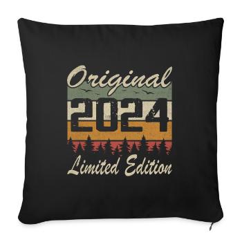 Vintage Birthday Original Gift Idea 2024 - Sofa pillowcase 17,3'' x 17,3'' (45 x 45 cm) - black - Front