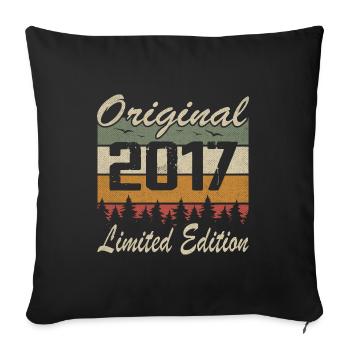 Vintage Geburtstag Original Geschenkidee 2017 - Sofakissenbezug 45 x 45 cm - Schwarz - Vorne