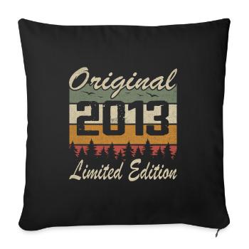 Vintage Geburtstag Original Geschenkidee 2013 - Sofakissenbezug 45 x 45 cm - Schwarz - Vorne