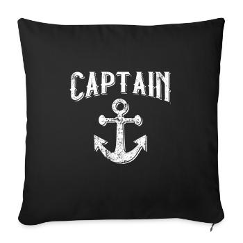 Capitaine - Housse de coussin décorative 45 x 45 cm - noir - Devant