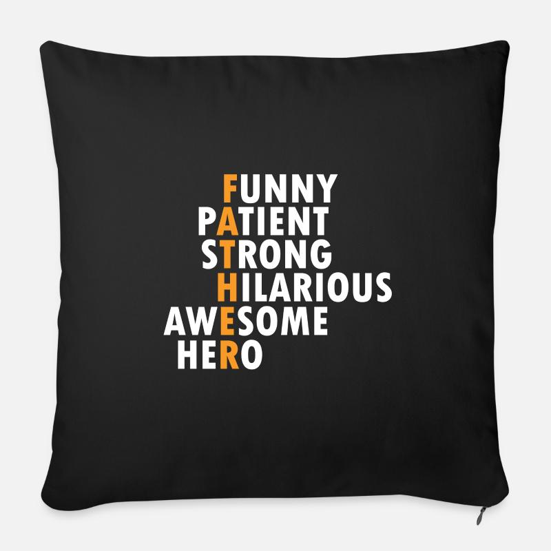 Father Father Character Proud Daddy Values Gift - Sofa pillowcase 17,3'' x 17,3'' (45 x 45 cm) - black