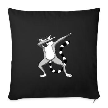 Dabbing Lemur Tee Shirt Funny Cute Monkey - Sofa pillowcase 17,3'' x 17,3'' (45 x 45 cm) - black - Front