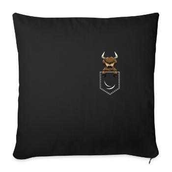 Vache Highland dans la poche - Housse de coussin décorative 45 x 45 cm - noir - Devant
