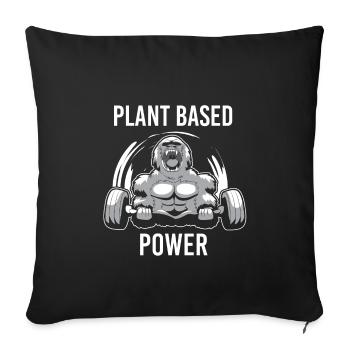 Plant Based Power Gorilla Vegan Weight Training Fitness - Sofa pillowcase 17,3'' x 17,3'' (45 x 45 cm) - black - Front